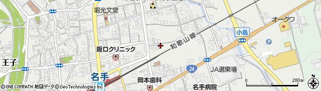 和歌山県紀の川市名手市場166周辺の地図