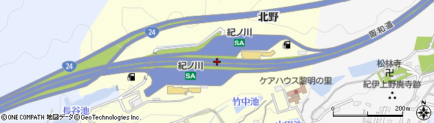 紀ノ川ＳＡ周辺の地図