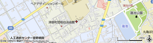 香川県丸亀市津森町254周辺の地図