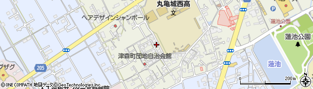 香川県丸亀市津森町1168周辺の地図