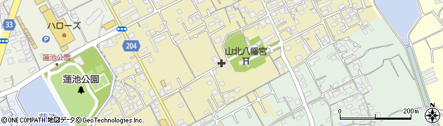 香川県丸亀市山北町周辺の地図