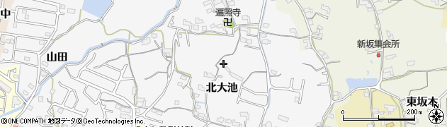 和歌山県岩出市北大池周辺の地図
