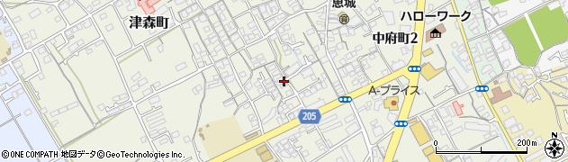 香川県丸亀市津森町423周辺の地図