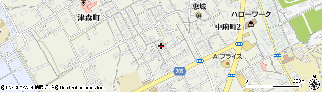 香川県丸亀市津森町423-3周辺の地図