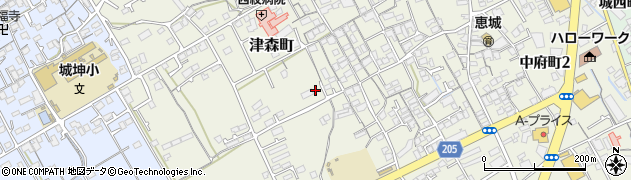 香川県丸亀市津森町508周辺の地図