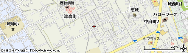 香川県丸亀市津森町498周辺の地図