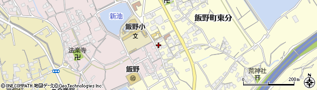 丸亀飯野郵便局周辺の地図