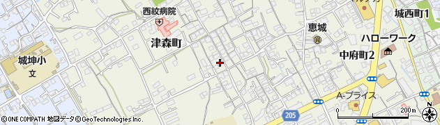 香川県丸亀市津森町498-2周辺の地図
