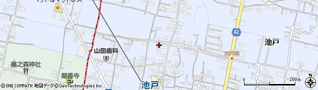 香川県三木町（木田郡）池戸周辺の地図