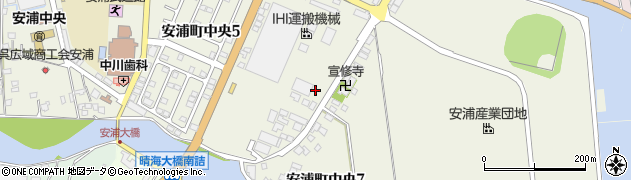 広島県呉市安浦町中央周辺の地図