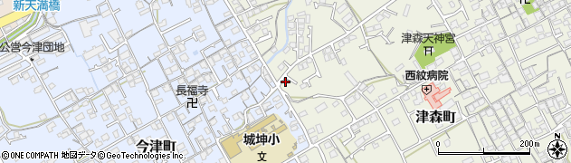 香川県丸亀市津森町910-8周辺の地図