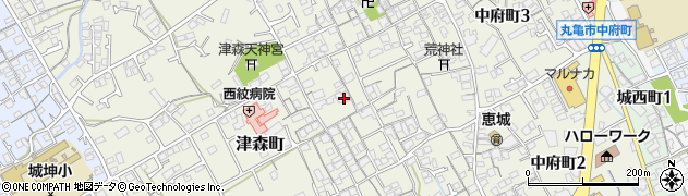 香川県丸亀市津森町555周辺の地図