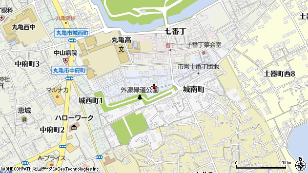 〒763-0030 香川県丸亀市十番丁の地図