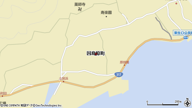〒722-2432 広島県尾道市因島原町の地図