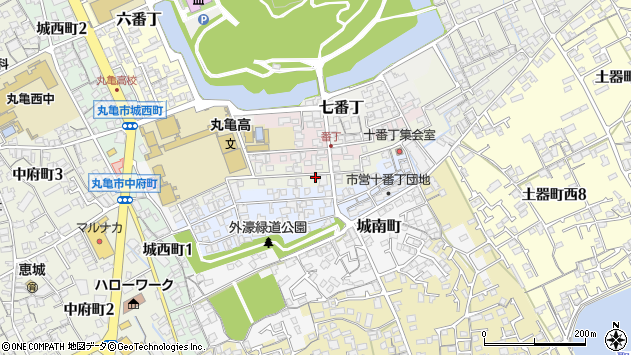 〒763-0029 香川県丸亀市九番丁の地図