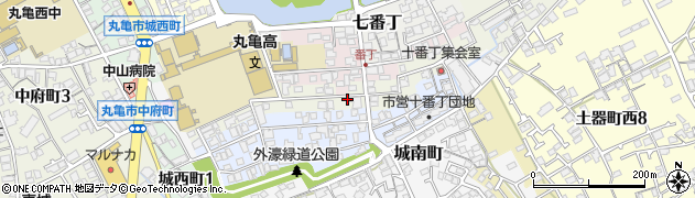 香川県丸亀市九番丁周辺の地図
