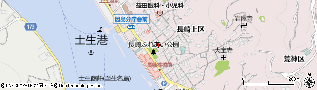 広島県尾道市因島土生町長崎下区周辺の地図