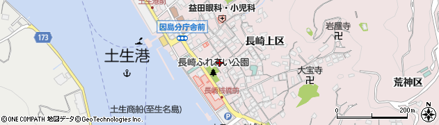 広島県尾道市因島土生町（長崎下区）周辺の地図