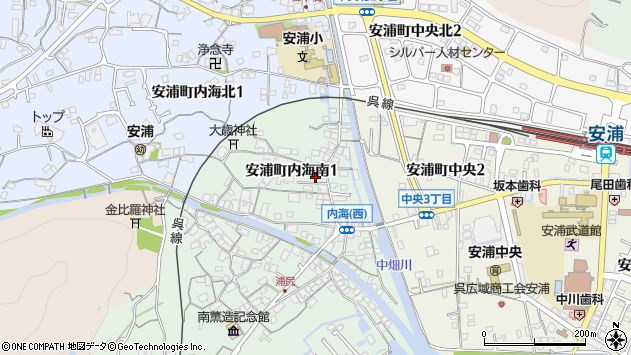 〒737-2519 広島県呉市安浦町内海南の地図