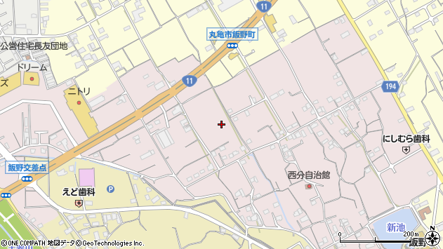 〒763-0086 香川県丸亀市飯野町西分の地図