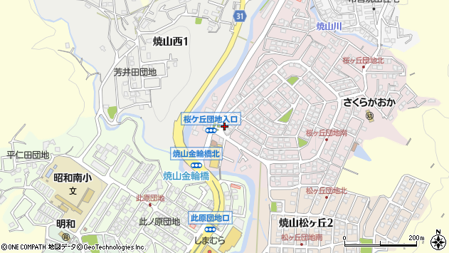 〒737-0933 広島県呉市焼山桜ケ丘の地図