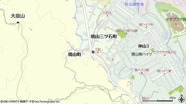 〒737-0931 広島県呉市焼山三ツ石町の地図