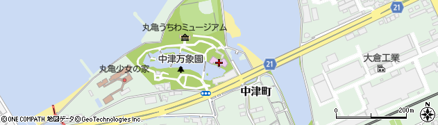 中津万象園・丸亀美術館周辺の地図