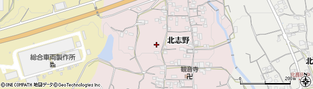 和歌山県紀の川市北志野周辺の地図