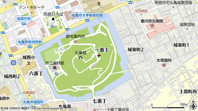 〒763-0025 香川県丸亀市一番丁の地図