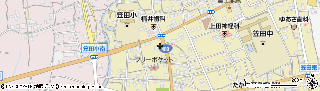 ローソンかつらぎ町笠田店周辺の地図