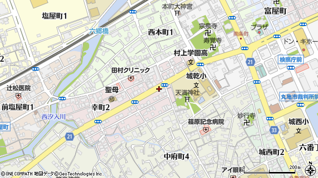 〒763-0048 香川県丸亀市幸町の地図