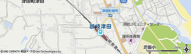 香川県さぬき市津田町津田887周辺の地図