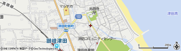 香川県さぬき市津田町津田121周辺の地図