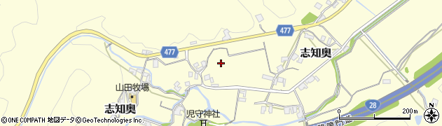 兵庫県南あわじ市志知奥周辺の地図