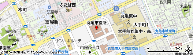 丸亀市役所　総務部税務課市民税担当周辺の地図