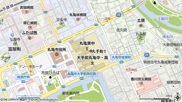 〒763-0034 香川県丸亀市大手町の地図