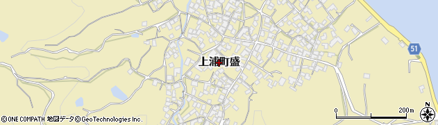 愛媛県今治市上浦町盛周辺の地図