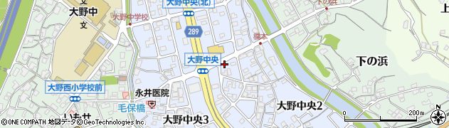 広島県廿日市市大野中央周辺の地図