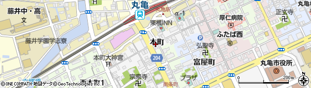 香川県丸亀市本町周辺の地図