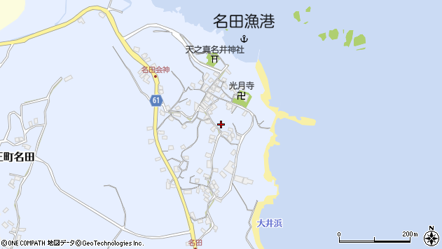 〒517-0602 三重県志摩市大王町名田の地図