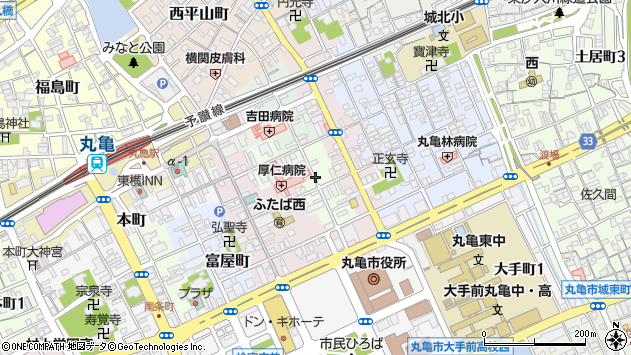 〒763-0004 香川県丸亀市米屋町の地図