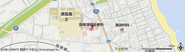 香川県さぬき市津田町津田1673周辺の地図