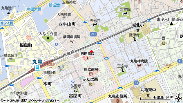 〒763-0006 香川県丸亀市魚屋町の地図