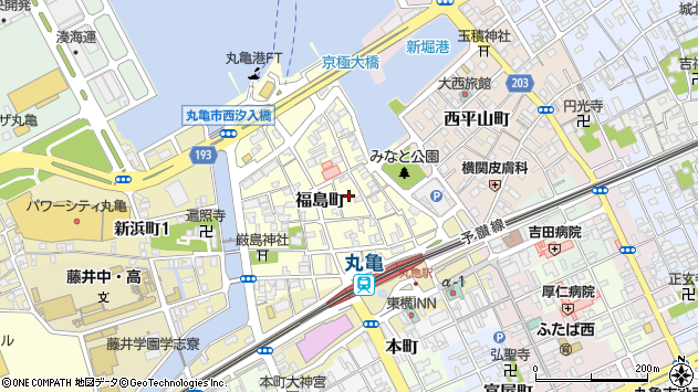 〒763-0044 香川県丸亀市福島町の地図