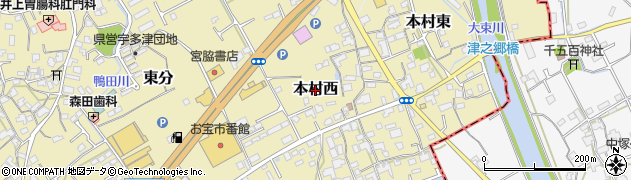 香川県宇多津町（綾歌郡）本村西周辺の地図