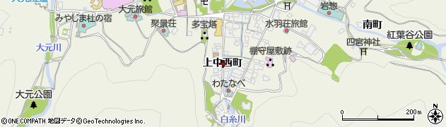 広島県廿日市市宮島町上中西町周辺の地図