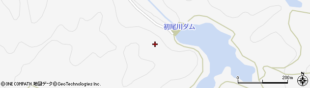 初尾川ダム周辺の地図