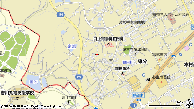 〒769-0210 香川県綾歌郡宇多津町（次に番地がくる場合）の地図