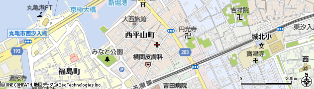 香川県丸亀市西平山町121周辺の地図