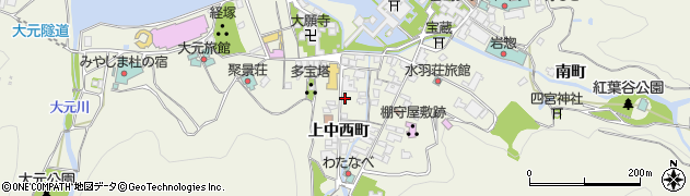 広島県廿日市市宮島町（下中西町）周辺の地図